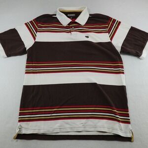 Vintage Ecko Unltd Polo Shirt Mens XL Striped Multicolor Rugby Y2K Flaws